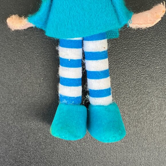 Napco Japan Mod Stripe Pixie Blue Eyed Girl Elf Christmas Ornament - Picture 5 of 13